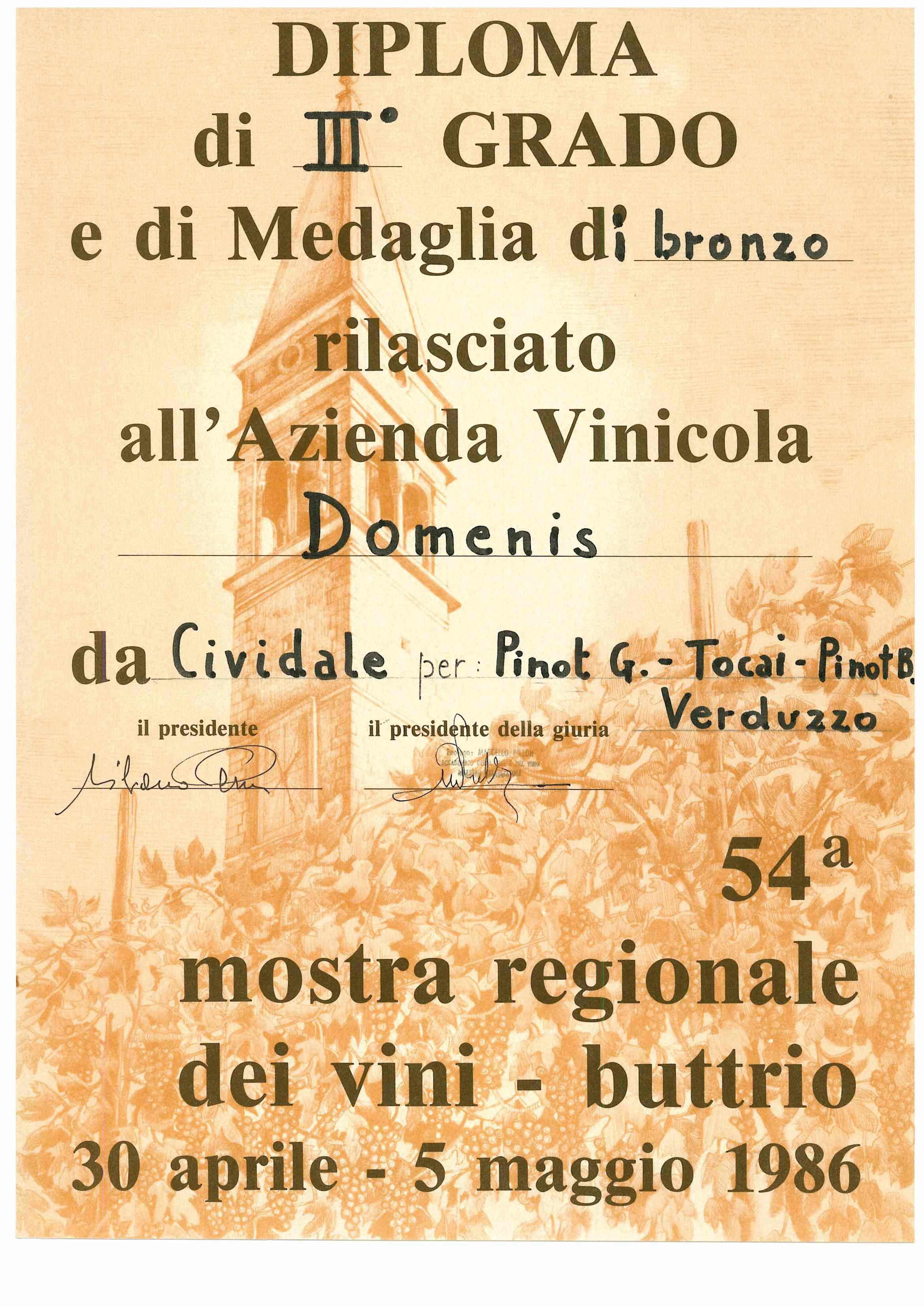 Mostra Regionale dei Vini Buttrio 1986