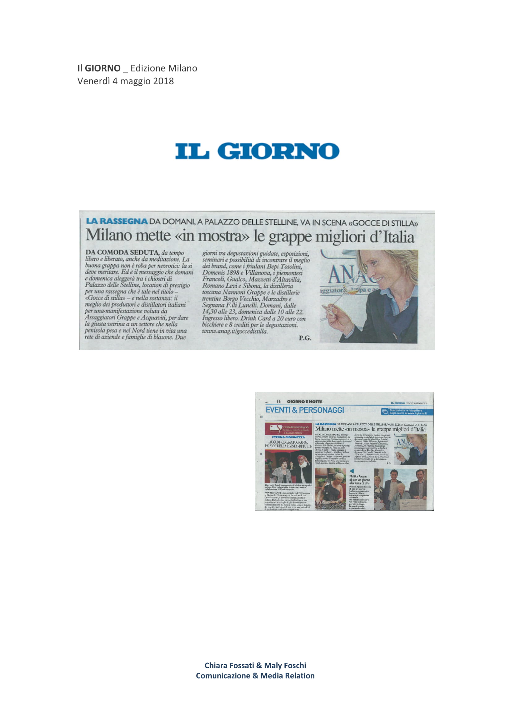 2018 maggio 4: Milano mette in mostra le grappe migliori d’italia