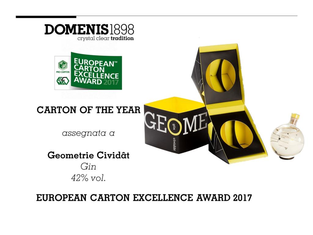 EUROPEAN CARTON EXCELLENCE AWARD 2017 - CARTON OF THE YEAR - GEOMETRIE CIVIDÂT