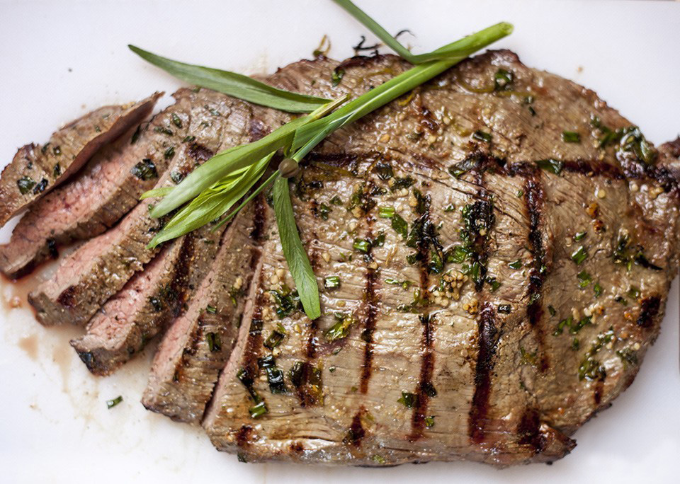 DOT-GIN grilled marinated flank steak