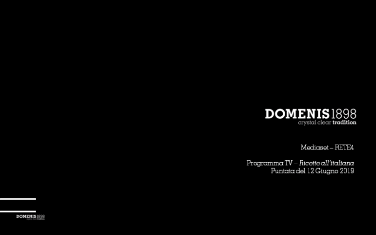 DOMENIS1898 & Ricette all’italiana_Ediz. 2019