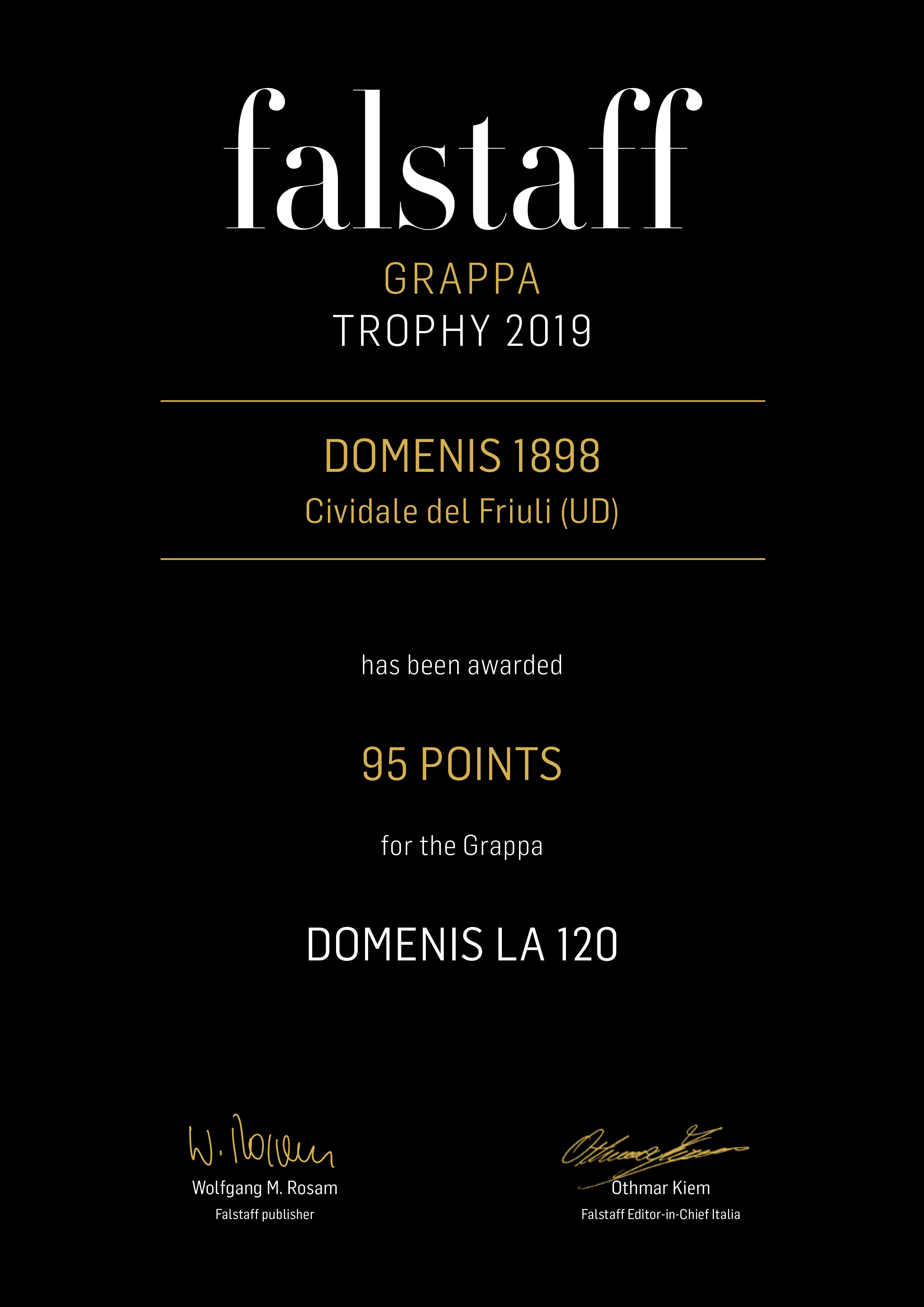 FALSTAFF GRAPPA TROPHY 2019 – LA120