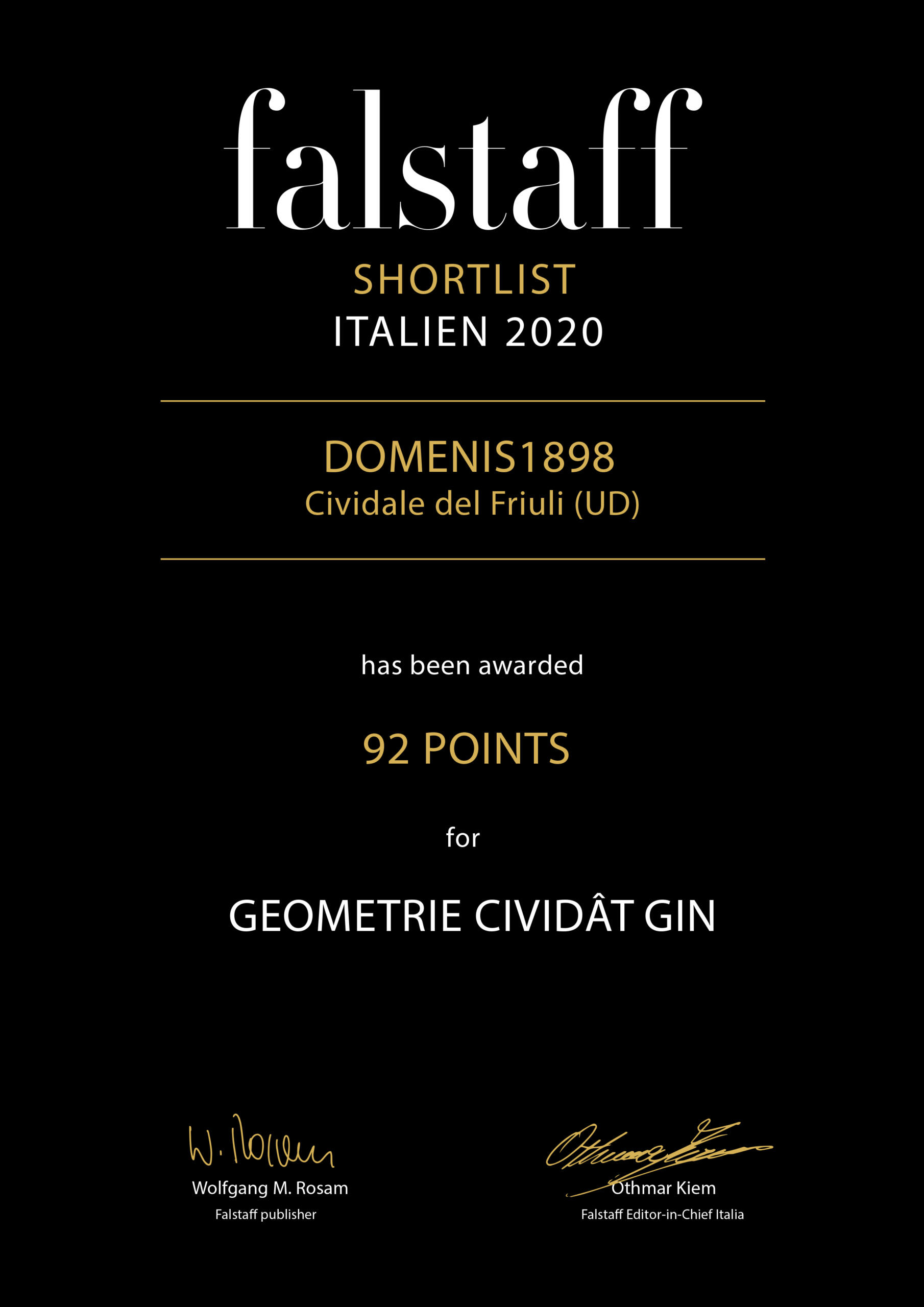 Falstaff Shortlist Italien 2020 – Geometrie Cividât