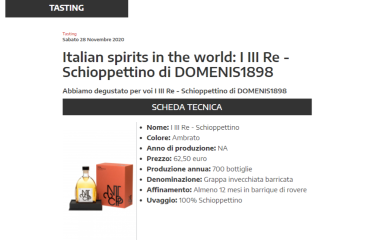2020 novembre 28: WineMeridian – Italian spirits in the world: I III Re – Schioppettino