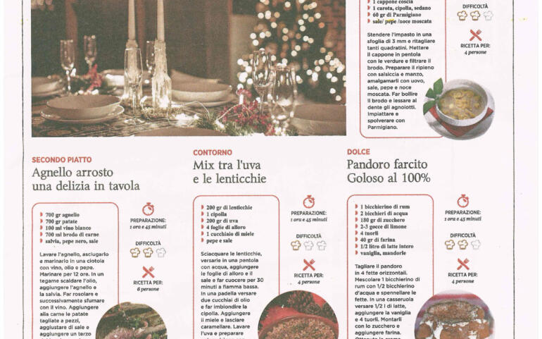 2020 dicembre 16: Messaggero Veneto – 100 Ricette italiane per Natale & Capodanno