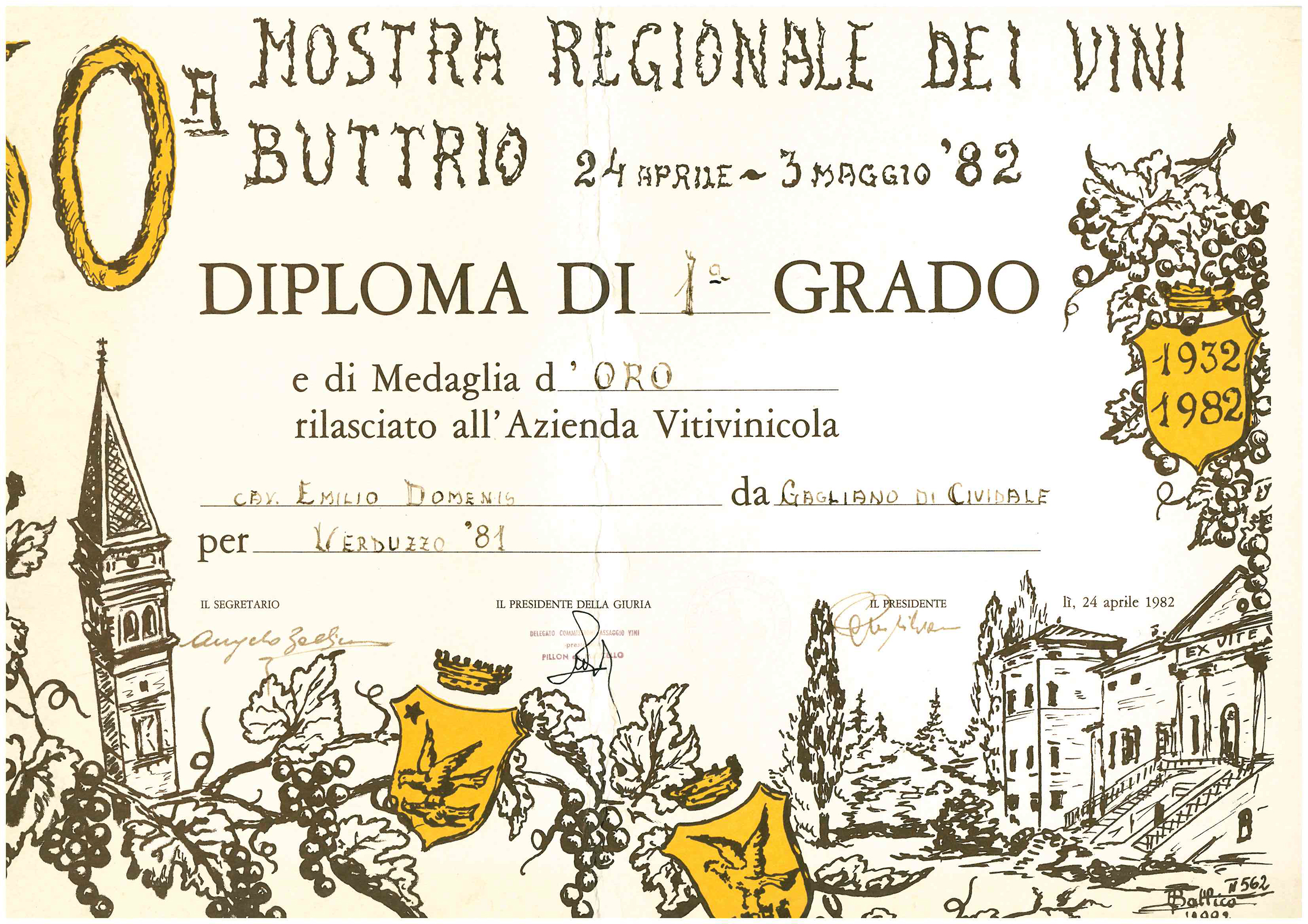 Mostra Regionale dei Vini Buttrio 1982 – Verduzzo ’81