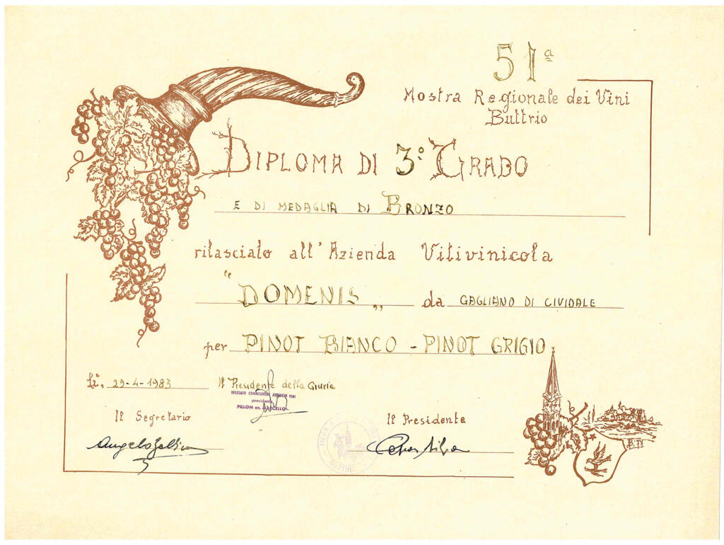 Mostra Regionale dei Vini Buttrio 1983 - Pinot Bianco e Pinot Grigio