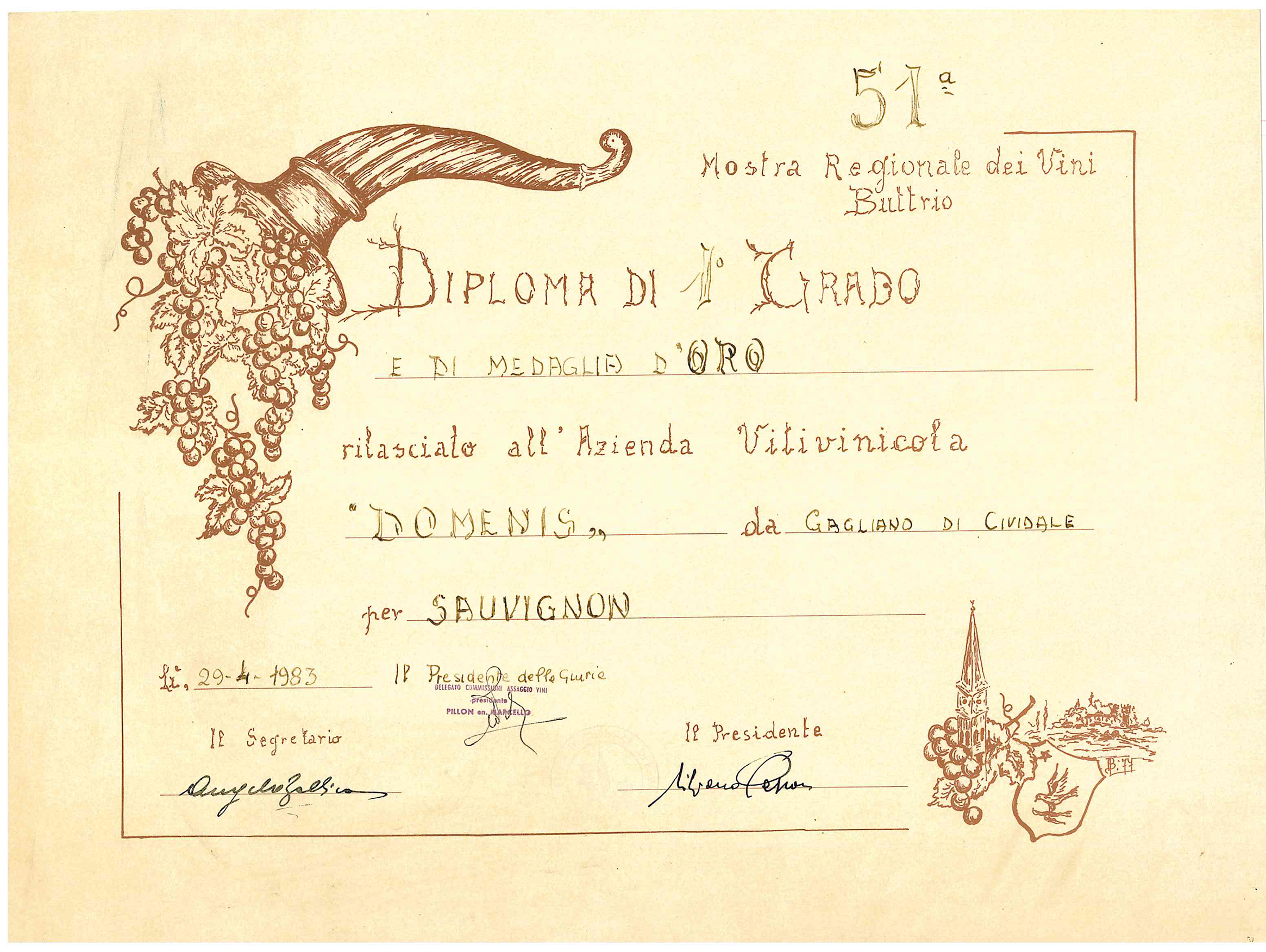 Mostra Regionale dei Vini Buttrio 1983 – Sauvignon