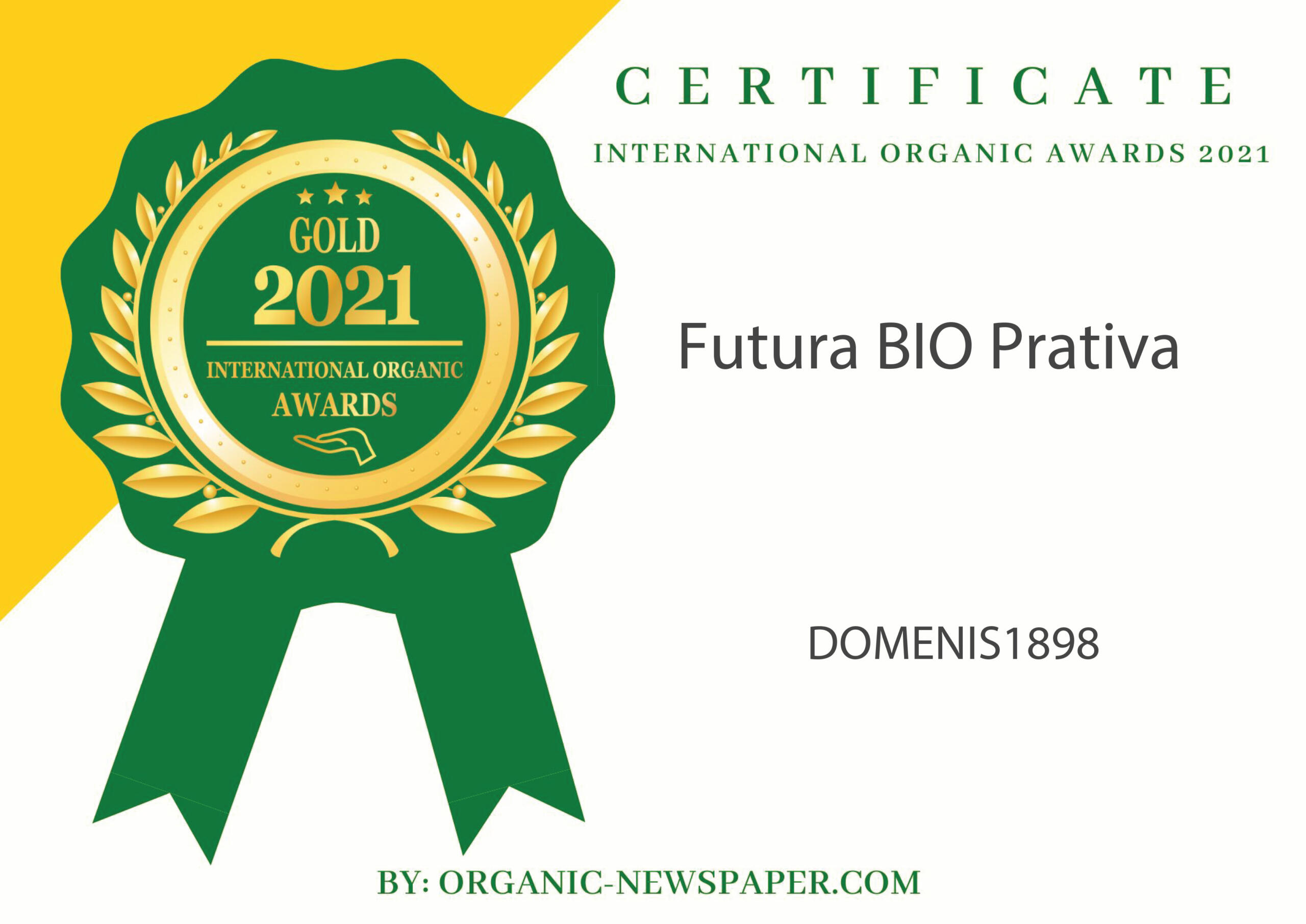 International Organic Awards 2021 – Gold Winner – Futura BIO Prativa