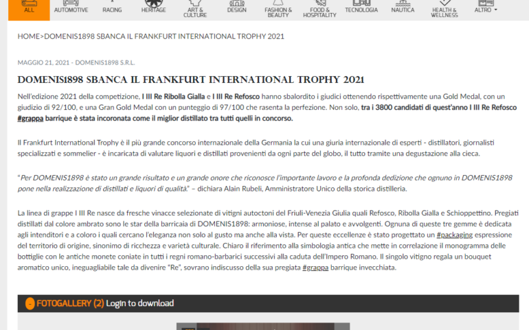 2021 maggio 21: Lulop.com – DOMENIS1898 sbanca il Frankfurt International Trophy 2021
