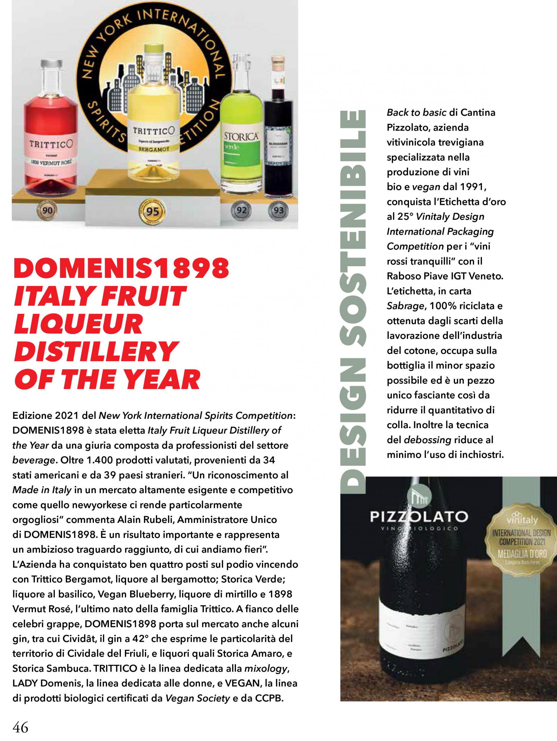 2021 luglio: q.b. quanto basta – DOMENIS1898 Italy Fruit Liqueur Distillery of the Year