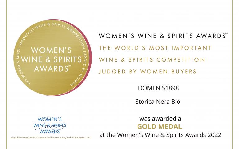 Women’s Wine & Spirit Awards 2022 – Gold Medal – Storica Nera BIO