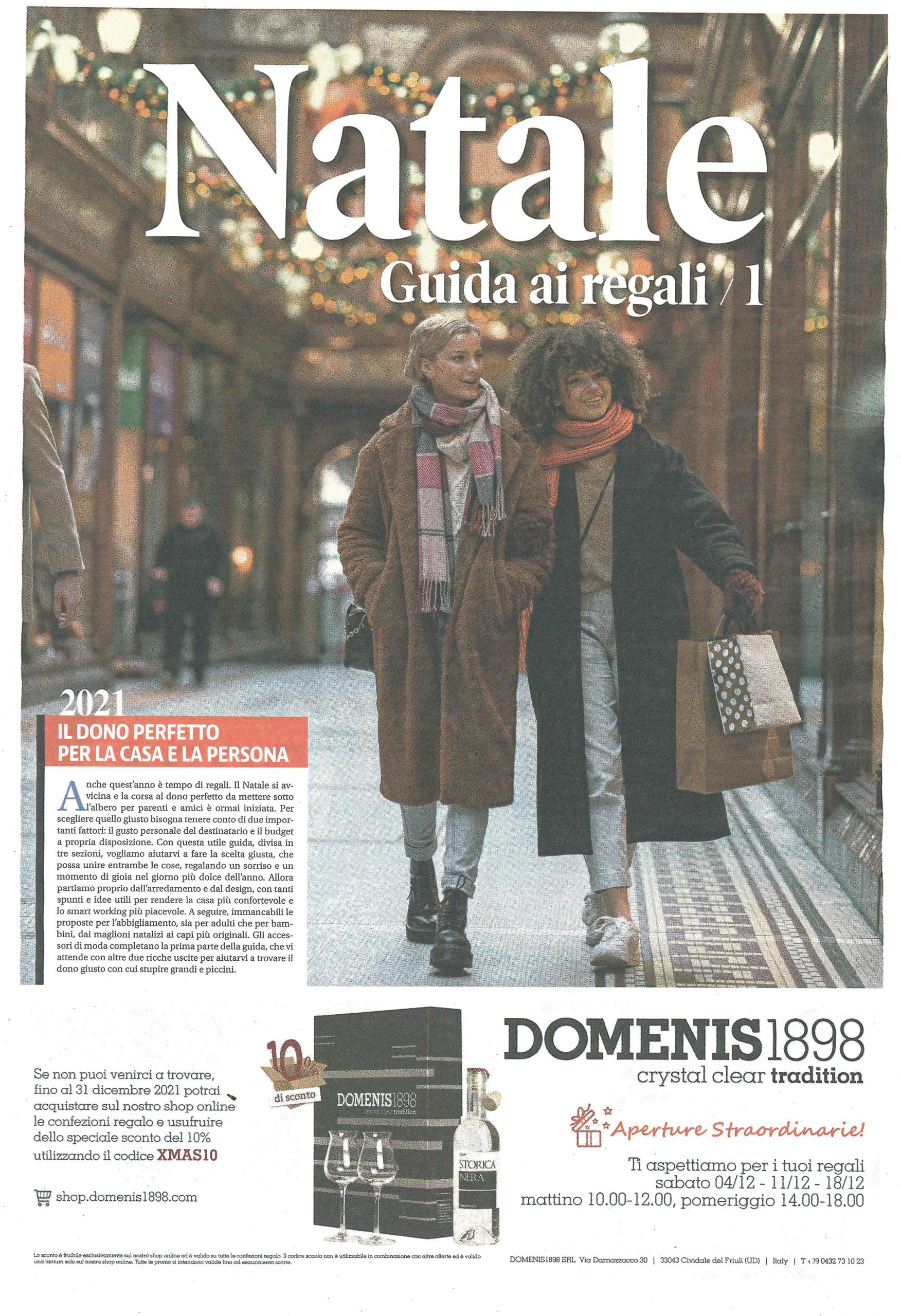 2021 dicembre 04: Messaggero Veneto – Natale, Guida ai regali 1