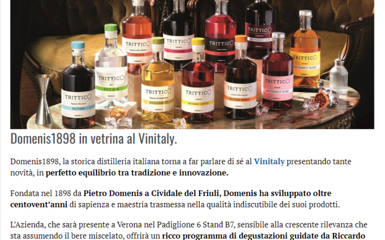 2022 aprile 04: Friulioggi.it – L’arte della distillazione di Cividale del Friuli in mostra al Vinitaly