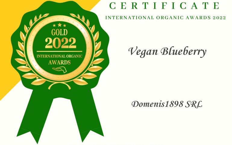 International Organic Awards 2022 – Gold Winner – Vegan Blueberry