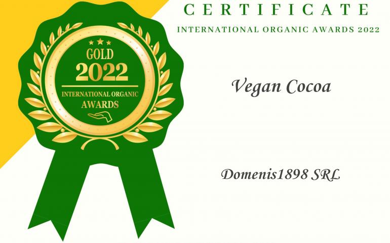 International Organic Awards 2022 – Gold Award – Vegan Cocoa