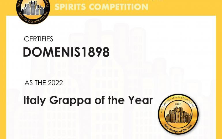 New York Intl Spirits Competition 2022 – Italy Grappa of the Year