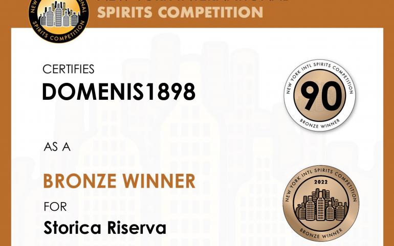 New York Intl Spirits Competition 2022 – Bronze Winner – Storica Riserva