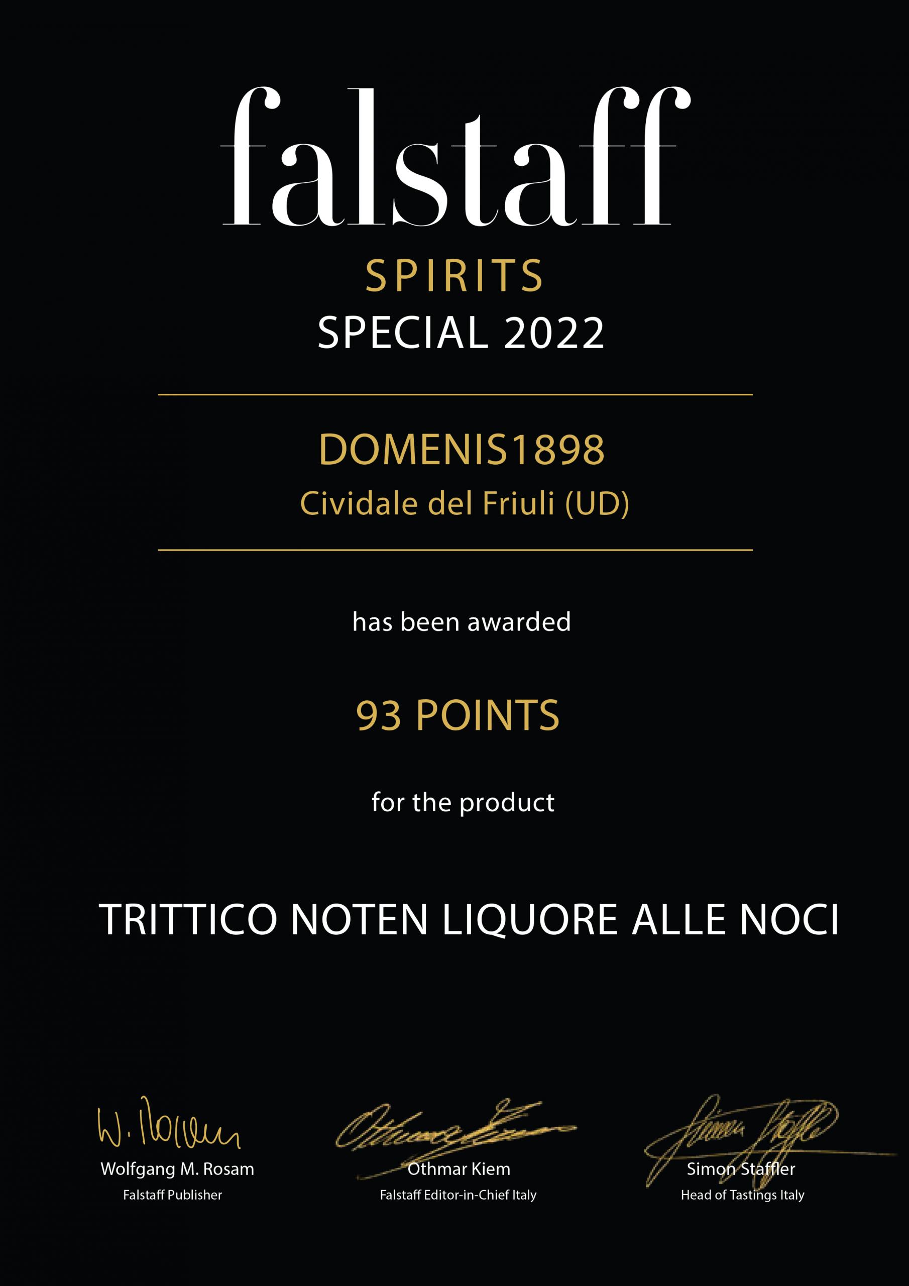 Falstaff Spirits Special 2022 – Trittico Noten