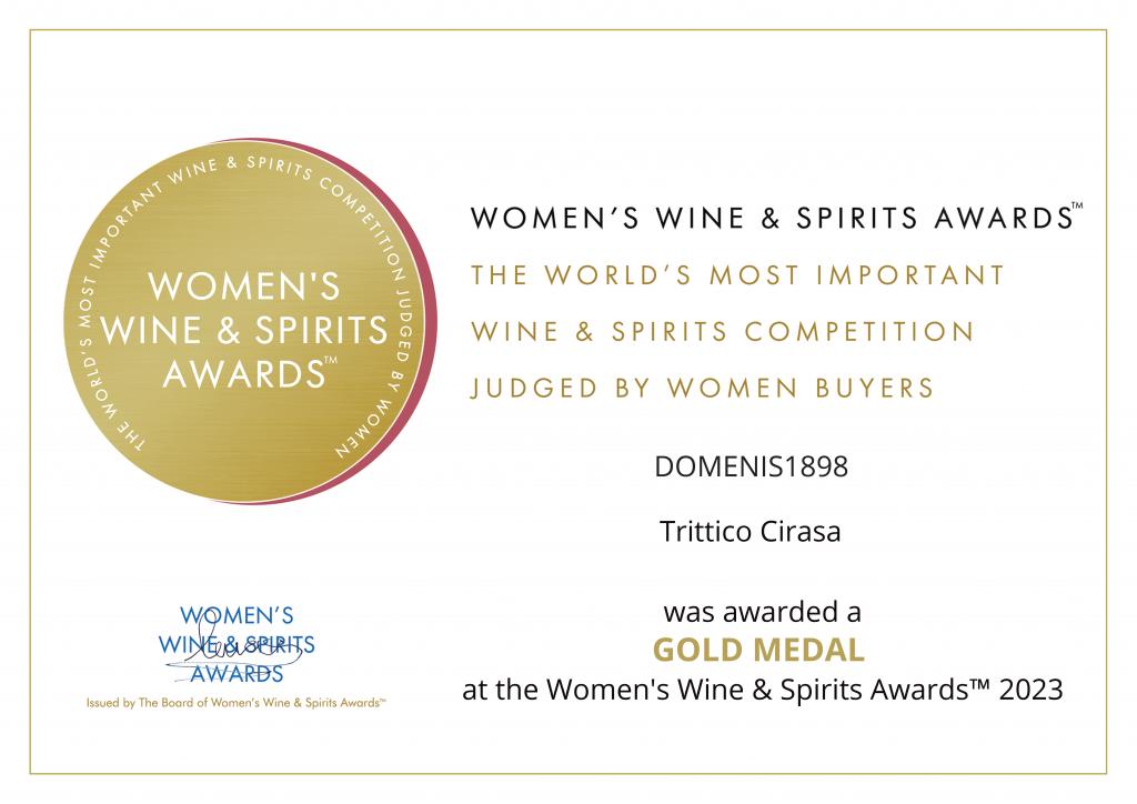 Women's Wine & Spirit Awards 2023 - Gold Medal - Trittico Cirasa