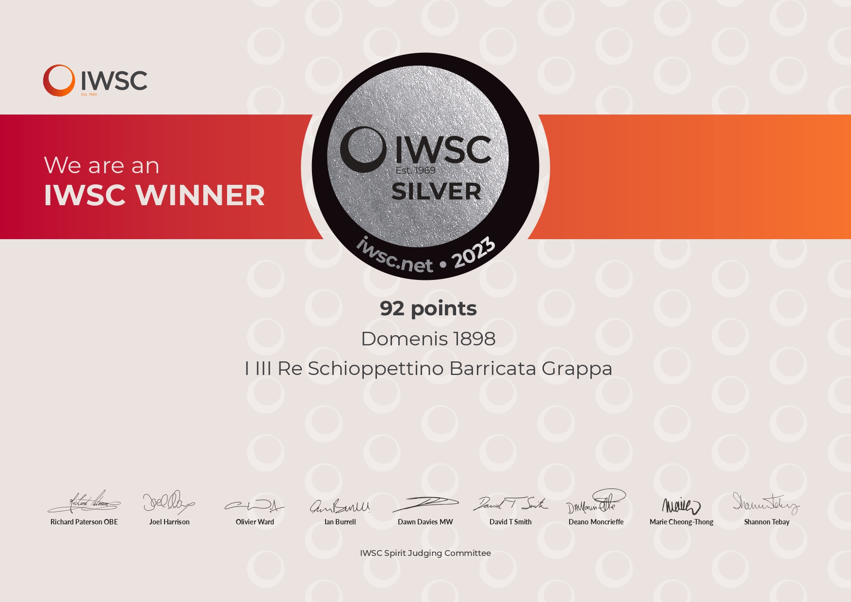 International Wine Spirits Competition 2023 – Silver Medal – I III Re Schioppettino