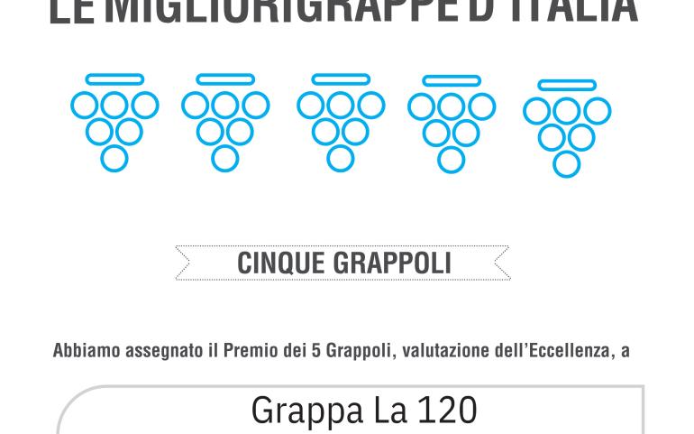 Bibenda 2023 – 5 Grappoli, Le Migliori Grappe d’Italia –  La120