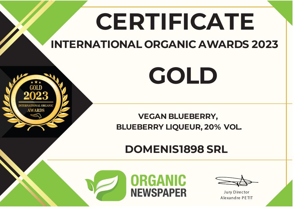 International Organic Awards 2023 - Gold Award - Vegan Blueberry