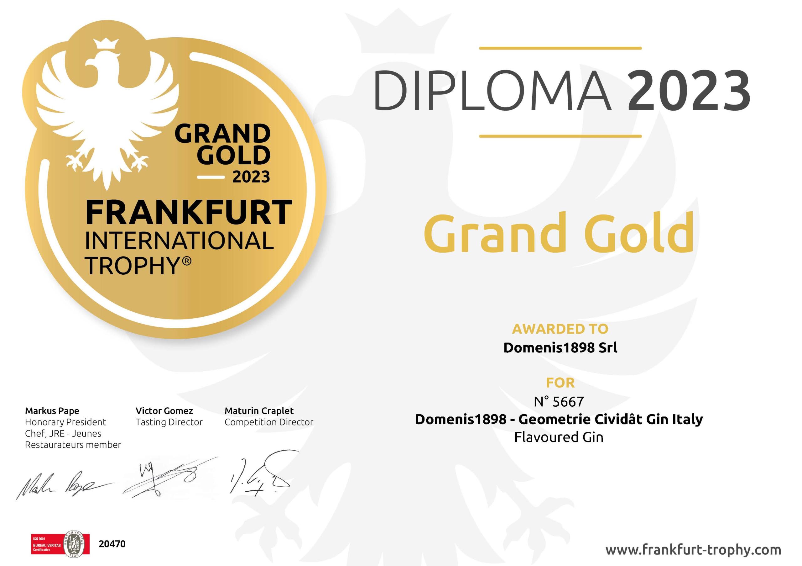 FRANKFURT INTERNATIONAL TROPHY 2023 – GRAND GOLD – CIVIDÂT