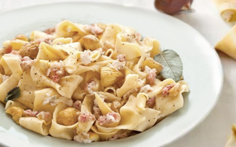 PAPPARDELLE WITH LARD AND CHESTNUTS